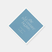 Das Abenteuer Beginnt Denim Blau Moderne Typografi Serviette (Ecke)