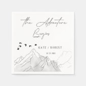 Das Abenteuer beginnt ⎥ elegante Stencil Hochzeit Serviette (Vorderseite)