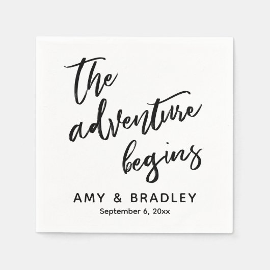 Das Abenteuer Beginnt Handschrift Typography Serviette (Vorderseite)