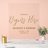 Das Abenteuer beginnt hier Elegante Hochzeit Willk Acrylschild