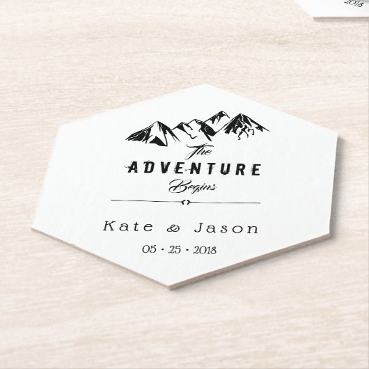 Das Abenteuer beginnt Hochzeit Untersetzer (angewinkelt)