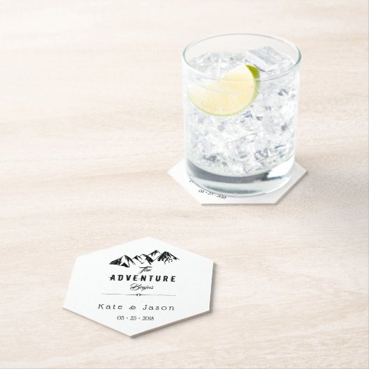 Das Abenteuer beginnt Hochzeit Untersetzer (Vor Ort)