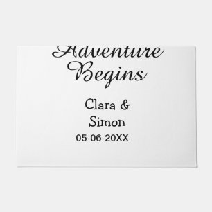 Das Abenteuer beginnt Hochzeitspaar Name Datum ein Fußmatte
