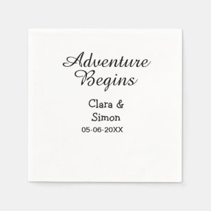 Das Abenteuer beginnt Hochzeitspaar Name Datum ein Serviette