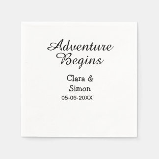 Das Abenteuer beginnt Hochzeitspaar Name Datum ein Serviette