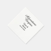 Das Abenteuer beginnt Hochzeitspaar Name Datum ein Serviette (Ecke)