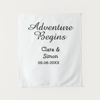 Das Abenteuer beginnt Hochzeitspaar Name Datum ein Wandteppich