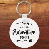 Das Abenteuer beginnt in Trendy Schlüsselanhänger (Vorderseite)