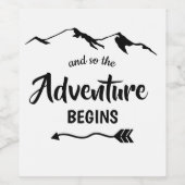 Das Abenteuer beginnt in Trendy Weinetikett (Einzelnes Label)