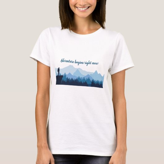 Das Abenteuer beginnt jetzt mit Reiseangebot T-Shirt (Vorderseite)