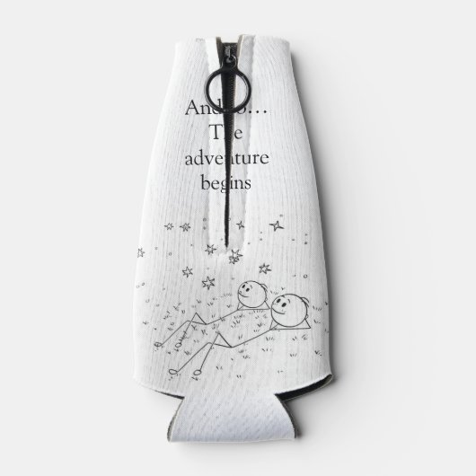 "Das Abenteuer beginnt" Koozie Flasche Cooler Flaschenkühler (Rückseite)