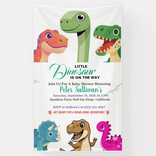 Das Abenteuer beginnt mit Baby Dino Banner (Vertikal)