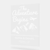 Das Abenteuer beginnt mit dem Begrüßungsempfang Acrylschild (Winkel)