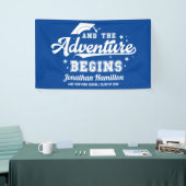 Das Abenteuer beginnt mit dem Blue Grad-Party Banner (Messeveranstaltung)