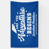 Das Abenteuer beginnt mit dem Blue Grad-Party Banner (Vertikal)