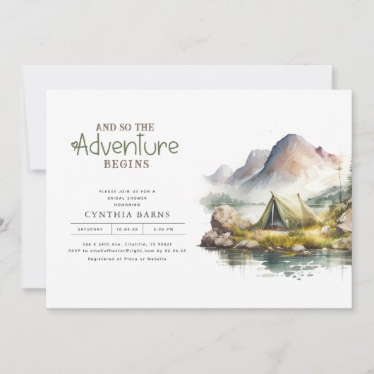 Das Abenteuer beginnt mit dem Brautparty der wilde Einladung (Vorderseite)