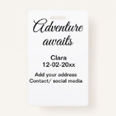 Das Abenteuer beginnt mit dem Hinzufügen des Namen Ausweis (Rückseite)