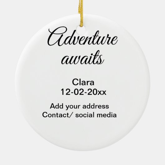 Das Abenteuer beginnt mit dem Hinzufügen des Namen Keramik Ornament (Hinten)