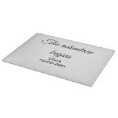 Das Abenteuer beginnt mit dem Hinzufügen des Namen Schneidebrett (Ecke)