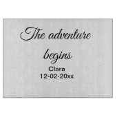 Das Abenteuer beginnt mit dem Hinzufügen des Namen Schneidebrett (Vorderseite)