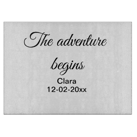 Das Abenteuer beginnt mit dem Hinzufügen des Namen Schneidebrett (Vorderseite)