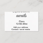 Das Abenteuer beginnt mit dem Hinzufügen des Namen Visitenkarte (Rückseite)