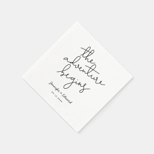 Das Abenteuer beginnt mit dem Hochzeitsangebot Serviette (Ecke)