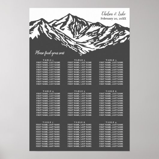 Das Abenteuer beginnt mit der Bergsitzkarte Poster (Vorne)