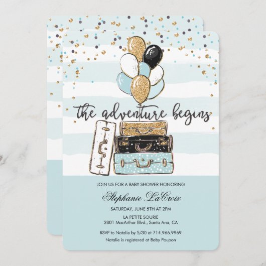 Das Abenteuer beginnt mit der Einladung zur Babydu (Vorne/Hinten)