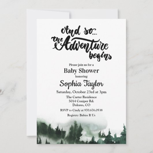 Das Abenteuer beginnt mit der Einladung zur Babydu (Vorderseite)