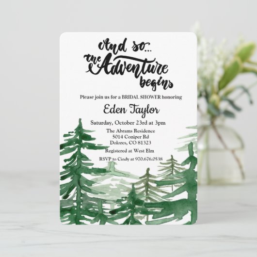 Das Abenteuer beginnt mit der Einladung zur Brautd (Stehend Vorderseite)