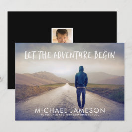 Das Abenteuer beginnt mit der Foto Graduation Part Einladung