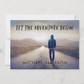 Das Abenteuer beginnt mit der Foto Graduation Part Einladung (Vorderseite)