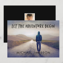 Das Abenteuer beginnt mit der Foto Graduation Part Einladung