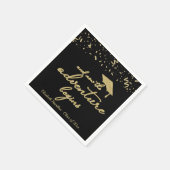 Das Abenteuer beginnt mit der Gold Foil Graduation Serviette (Ecke)