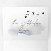 Das Abenteuer beginnt mit der Hochzeit Dreifach Gefaltete Einladung (Innen Erste Seite)