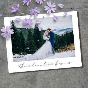 Das Abenteuer beginnt mit der Hochzeitsankündigung Ankündigungspostkarte