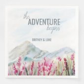 Das Abenteuer beginnt mit der Hochzeitswasserfarbe Serviette (Vorderseite)