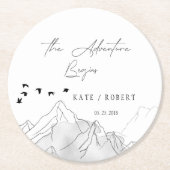 Das Abenteuer beginnt mit der modernen Hochzeit Runder Pappuntersetzer (Vorderseite)