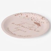 Das Abenteuer beginnt mit der Rose Gold Graduation Pappteller (Schrägansicht)