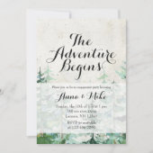 Das Abenteuer beginnt mit der rustikalen Engagemen Einladung (Vorderseite)