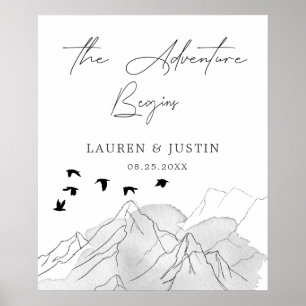 Das Abenteuer beginnt mit einem eleganten Hochzeit Poster