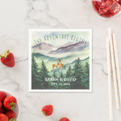 Das Abenteuer beginnt mit Hochzeiten der Hirschkie Serviette (Beispiel)