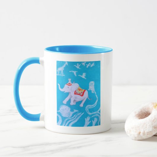 Das Abenteuer beginnt mit Kaffee Tasse (Mit Donut)