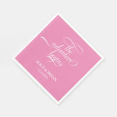 Das Abenteuer beginnt mit Pastellrosa Hochzeit Serviette (Ecke)