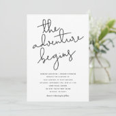 das abenteuer beginnt moderne hochzeit einladung (Stehend Vorderseite)