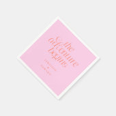 Das Abenteuer Beginnt Orange Pink Moderne Typograf Serviette (Ecke)