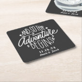 Das Abenteuer beginnt Rechteckiger Pappuntersetzer (angewinkelt)