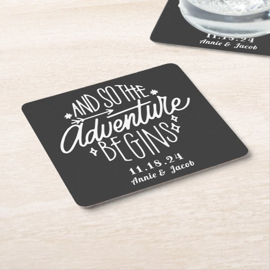 Das Abenteuer beginnt Rechteckiger Pappuntersetzer (angewinkelt)