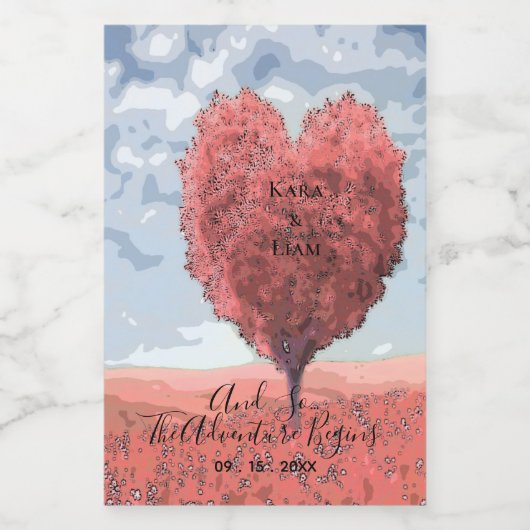 Das Abenteuer beginnt romantische Hochzeit Mini Weinetikett (Einzelnes Label)